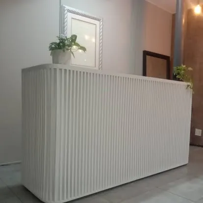Reception and office project: reception fluted side