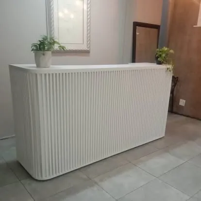 Reception and office project: reception fluted white