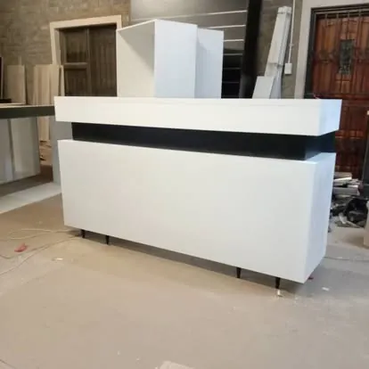 Reception and office project: reception white band