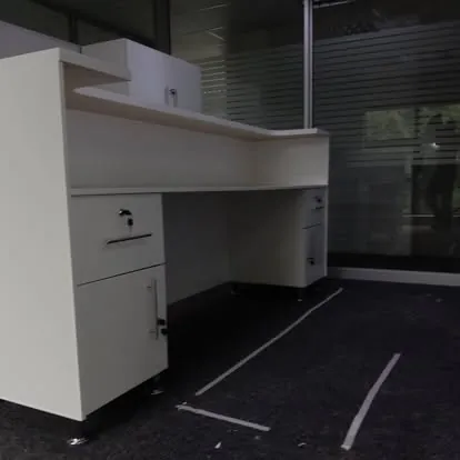 Reception and office project: reception white desk