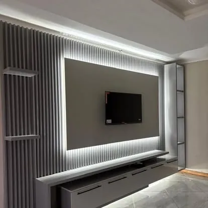 TV stands project: tv wall white led